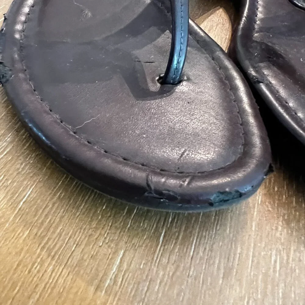 Coach Cassidy Iridescent Oxblood Pearl Leather Sandals - Picture 3 of 12